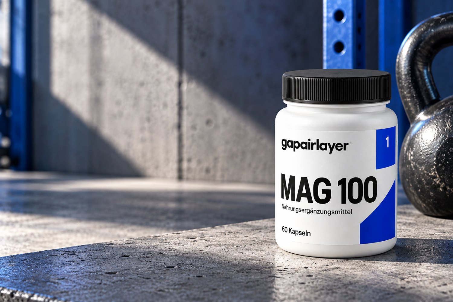 gapairlayer Magnesiumdose in einer zur Markenwelt passenden Alltagsszene